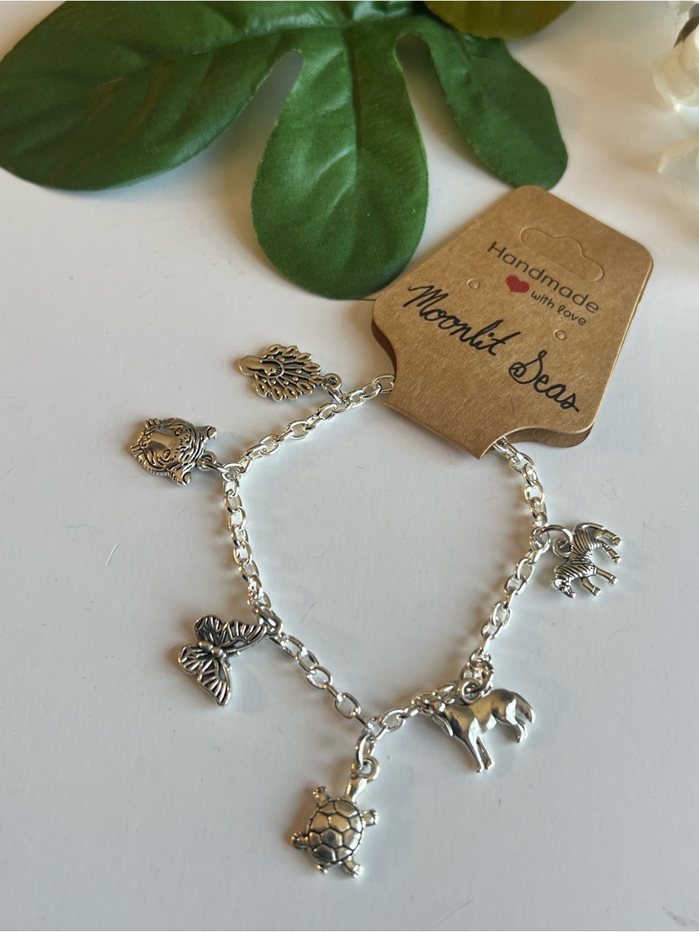 Handmade Silver Animal Charm Bracelet - Nature & Wildlife Inspired
